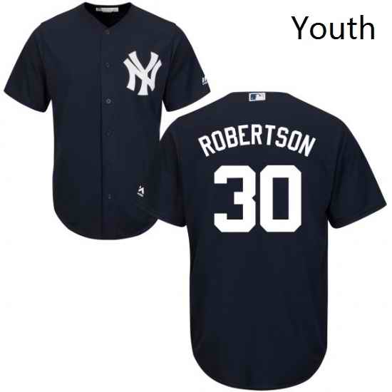 Youth Majestic New York Yankees 30 David Robertson Authentic Navy Blue Alternate MLB Jersey